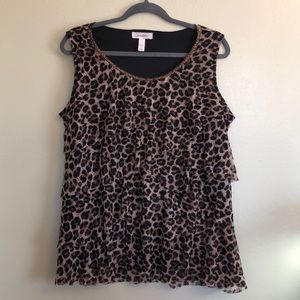 Dressbarn ruffles layered tank